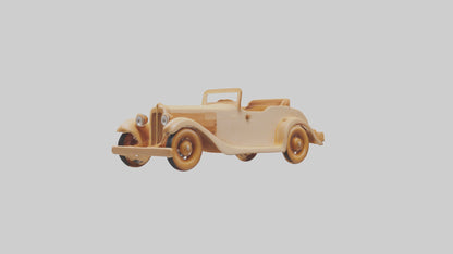 3D model Wooden Car Model VR / AR / low-poly
