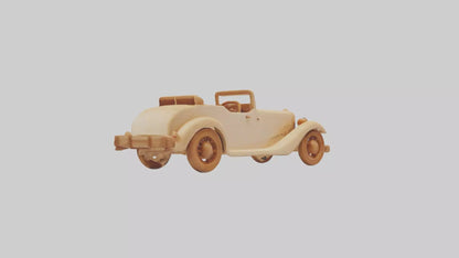 3D model Wooden Car Model VR / AR / low-poly