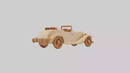 3D model Wooden Car Model VR / AR / low-poly