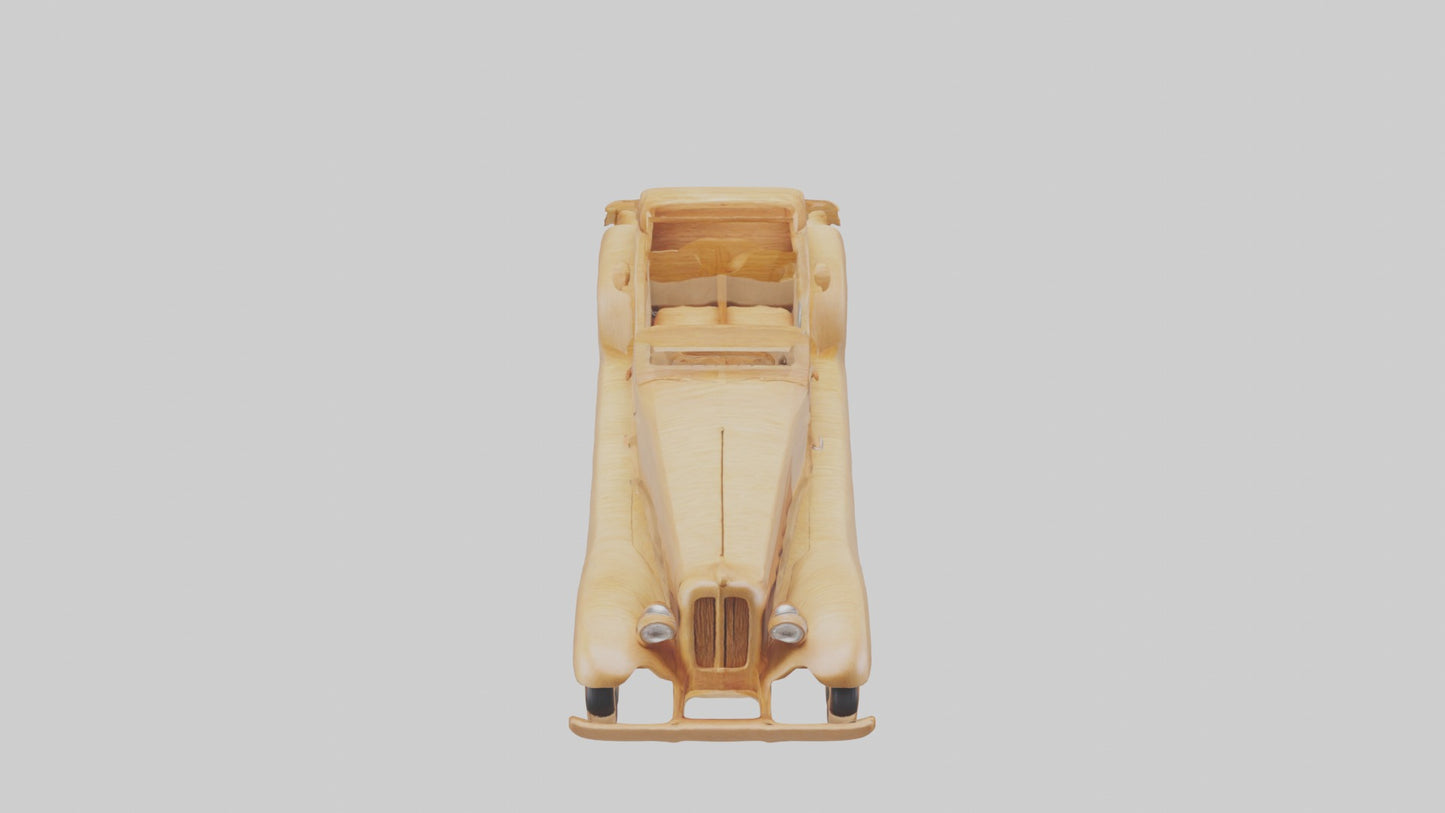 3D model Wooden Car Model VR / AR / low-poly