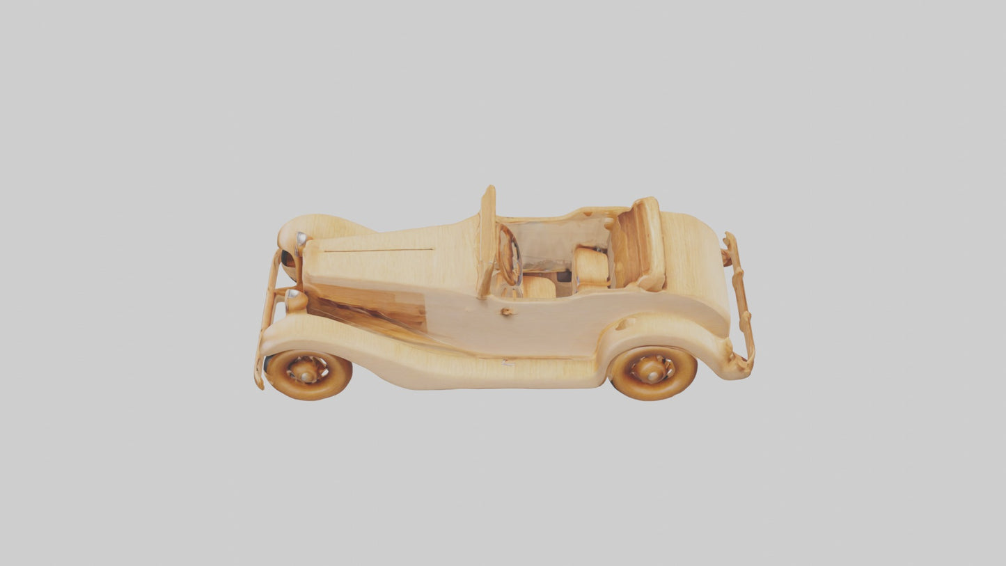 3D model Wooden Car Model VR / AR / low-poly