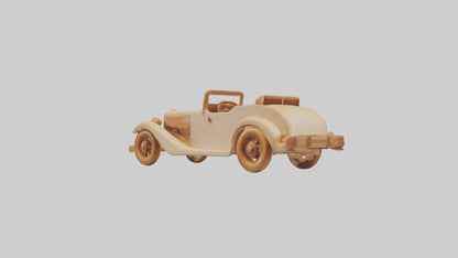 3D model Wooden Car Model VR / AR / low-poly