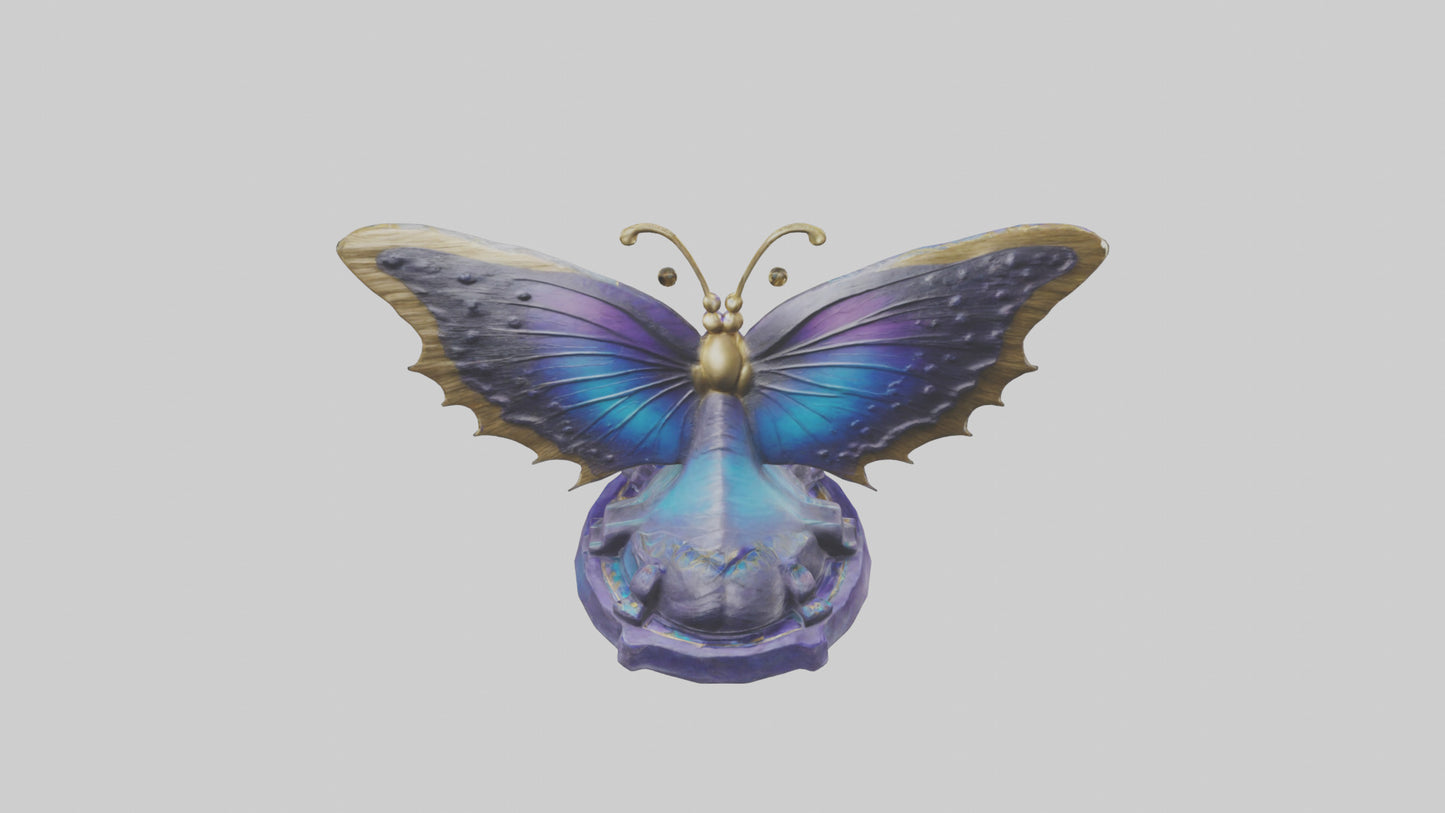 3D model ystic Butterfly statue model VR / AR / low-poly