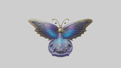 3D model ystic Butterfly statue model VR / AR / low-poly
