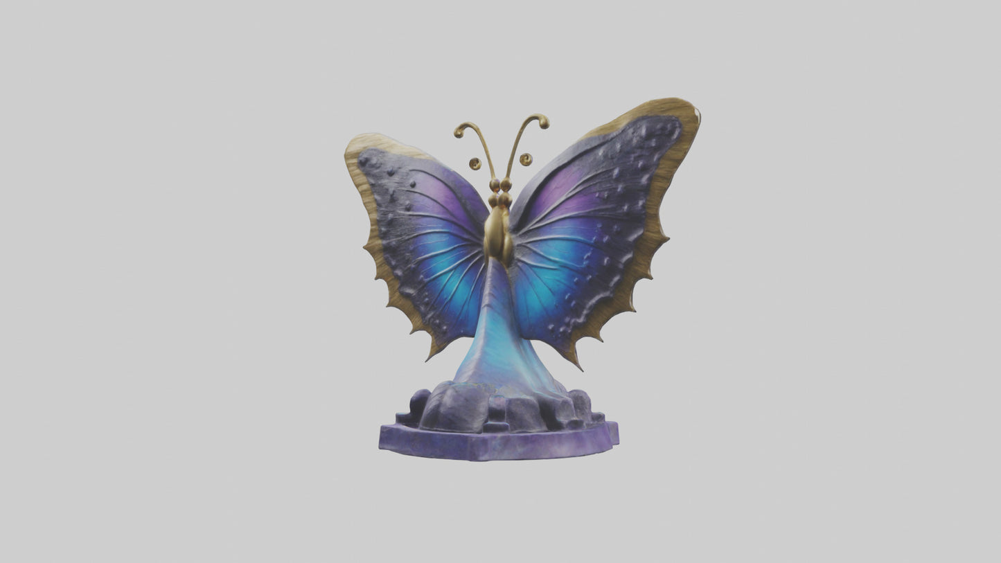 3D model ystic Butterfly statue model VR / AR / low-poly