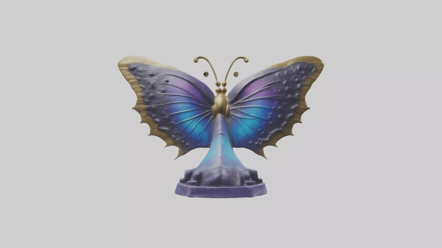 3D model ystic Butterfly statue model VR / AR / low-poly