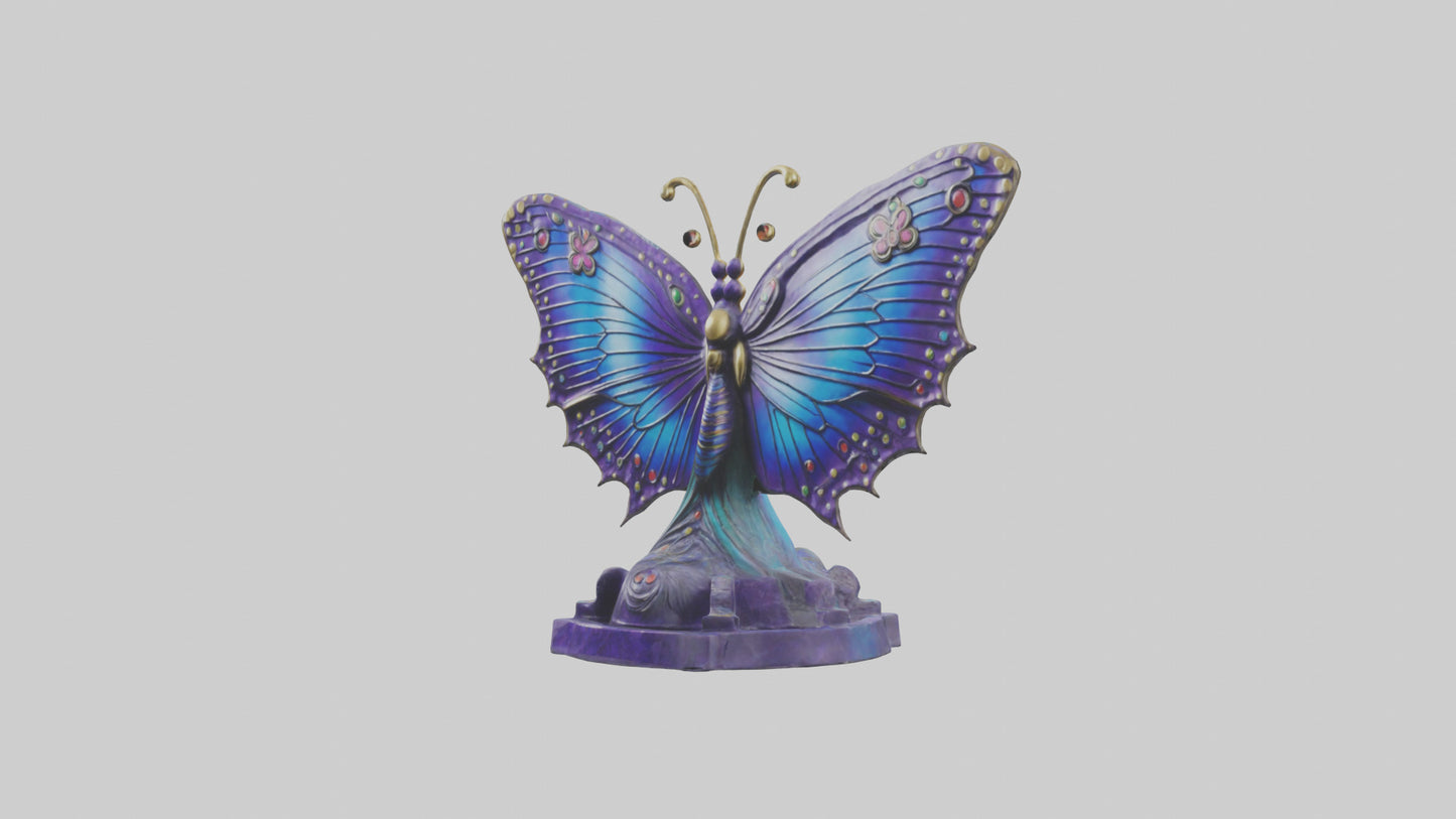 3D model ystic Butterfly statue model VR / AR / low-poly