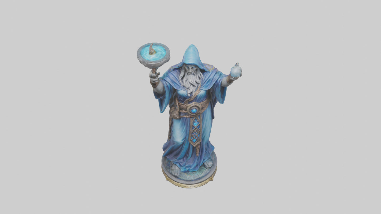 3D model ystic Sorcerer statue model 2 VR / AR / low-poly