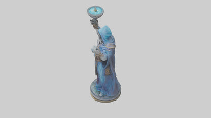 3D model ystic Sorcerer statue model 2 VR / AR / low-poly
