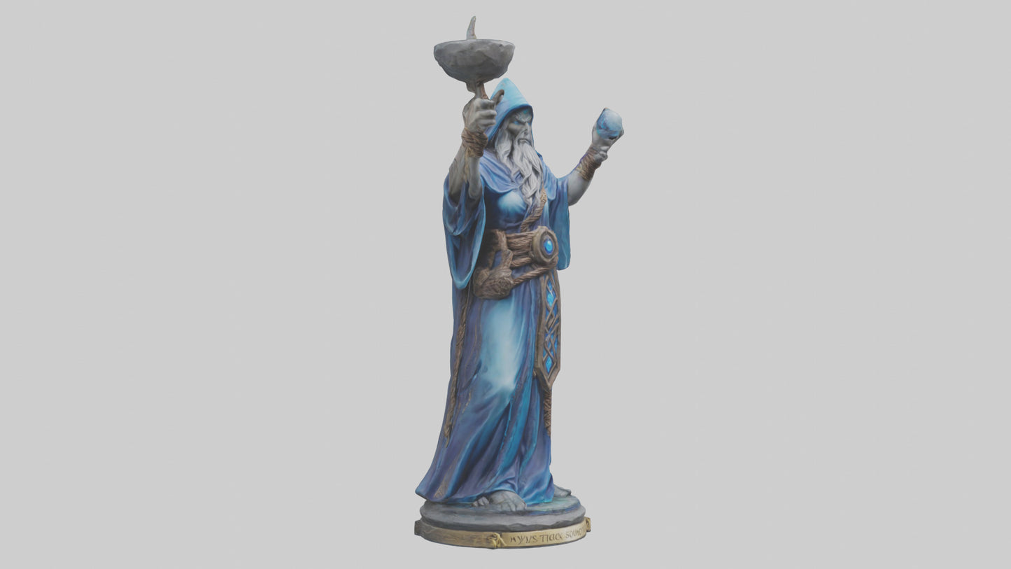3D model ystic Sorcerer statue model 2 VR / AR / low-poly