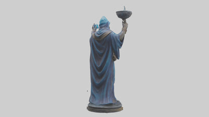3D model ystic Sorcerer statue model 2 VR / AR / low-poly