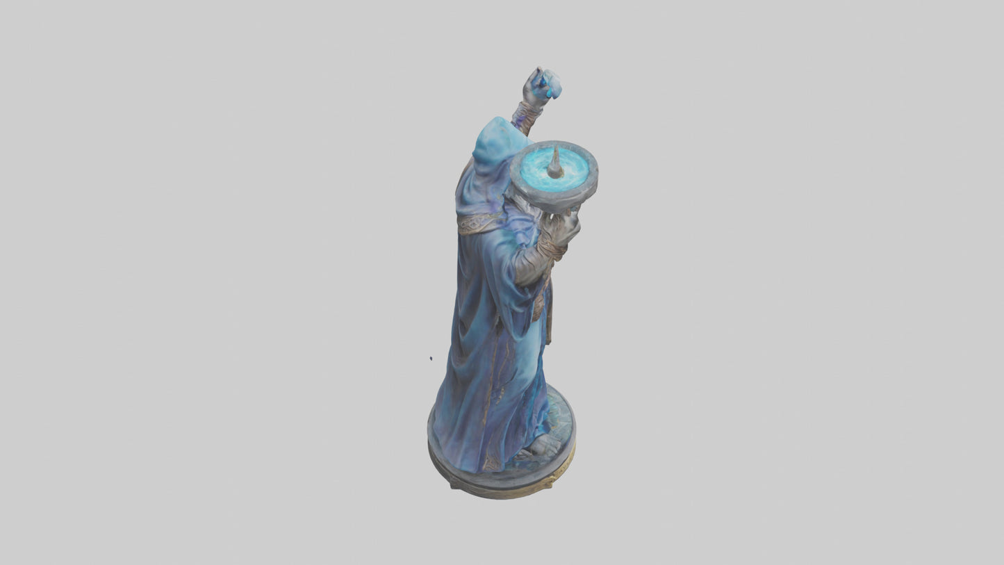 3D model ystic Sorcerer statue model 2 VR / AR / low-poly