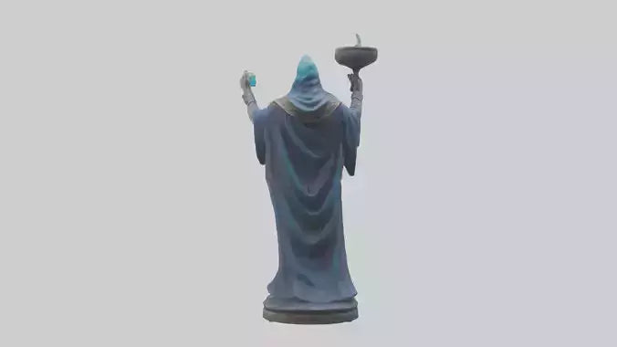 3D model ystic Sorcerer statue model 2 VR / AR / low-poly