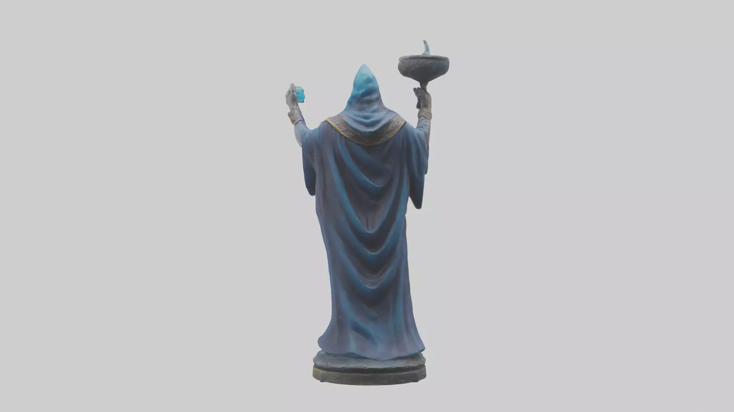 3D model ystic Sorcerer statue model 2 VR / AR / low-poly