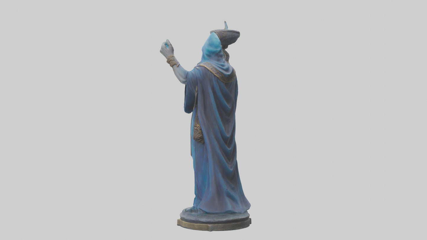 3D model ystic Sorcerer statue model 2 VR / AR / low-poly
