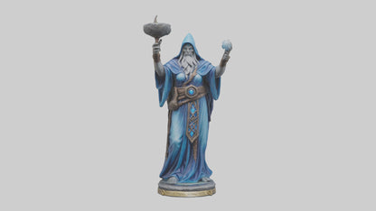 3D model ystic Sorcerer statue model 2 VR / AR / low-poly